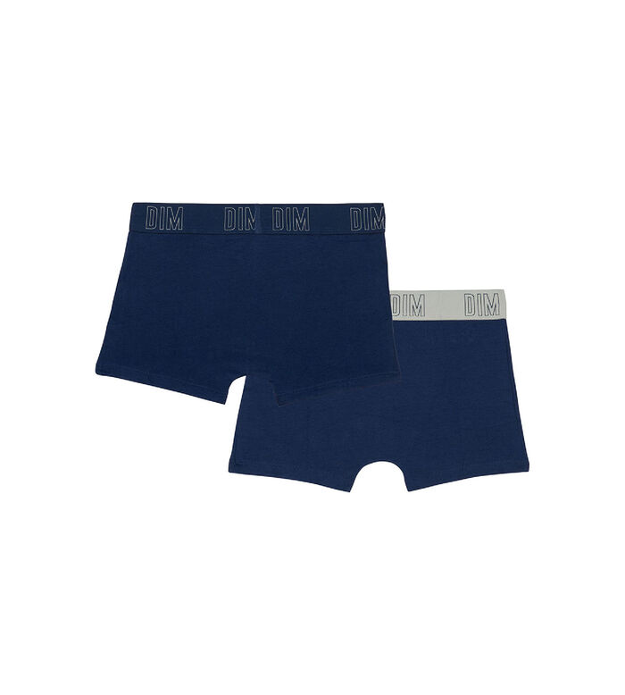 2er-Pack marineblaue Jungen-Boxershorts aus Bio-Baumwolle - DIM Skin Care, , DIM
