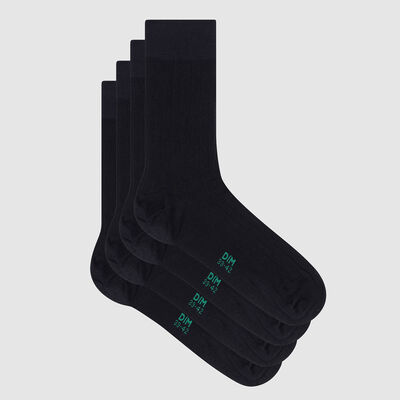 Pack of  2 pairs of Lyocell men's ribbed socks Marine Green by Dim, , DIM