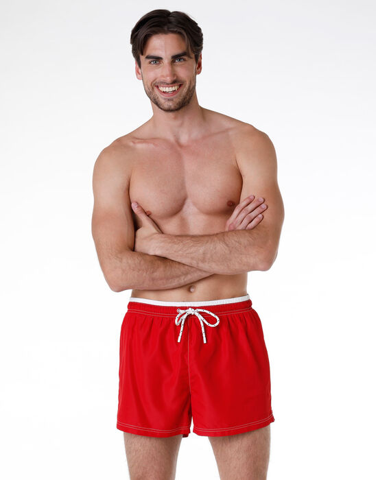 Red boxer shorts in quick-drying fabric, , DIM