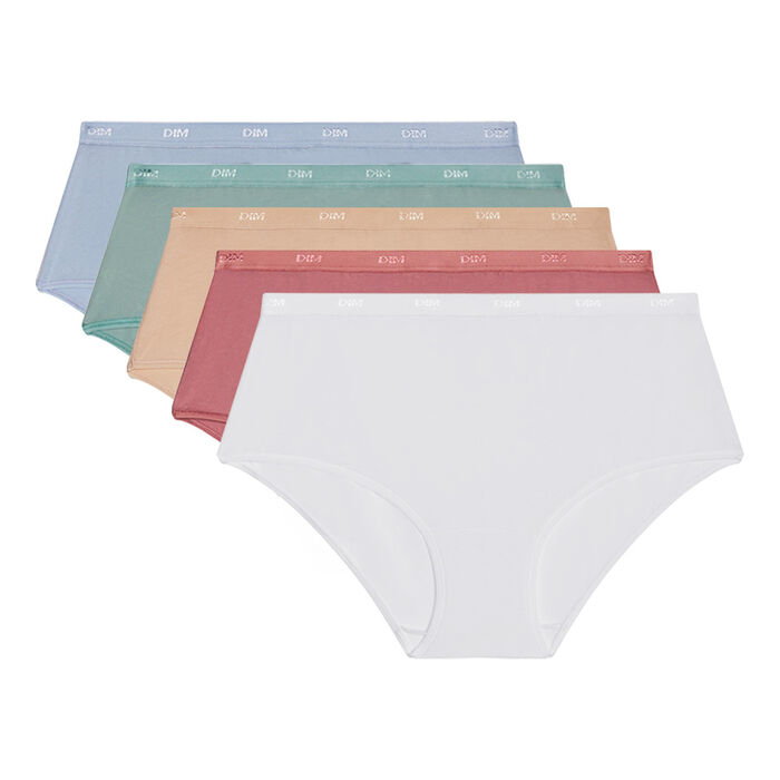 Ecodim Les Pockets Pack of 5 women’s boxers in coloured stretch cotton, , DIM