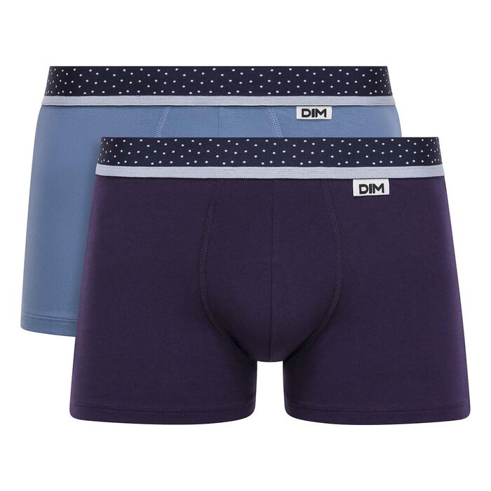 Pack de 2 bóxers azul y violeta y cintura de topos Mix & Dots , , DIM