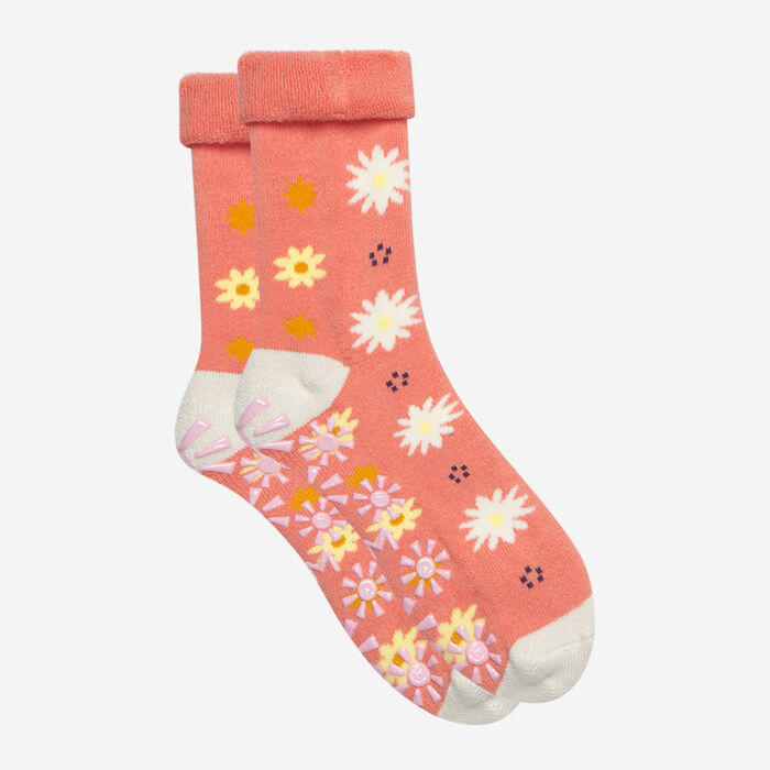 Детские нескользящие носки с принтом ромашки Coral Cotton Style, , DIM