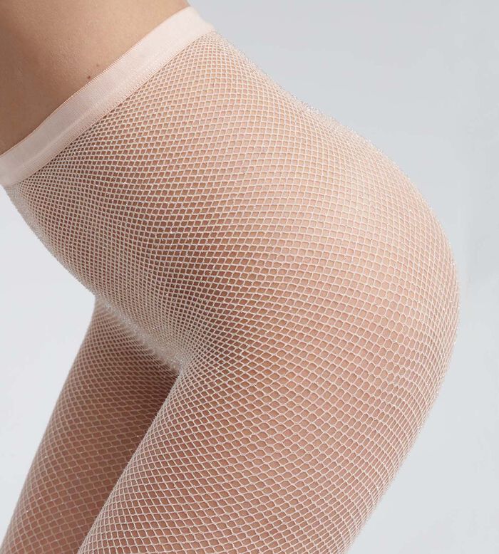 Women's tights in Flesh fishnet and silver lurex Dim Style, , DIM