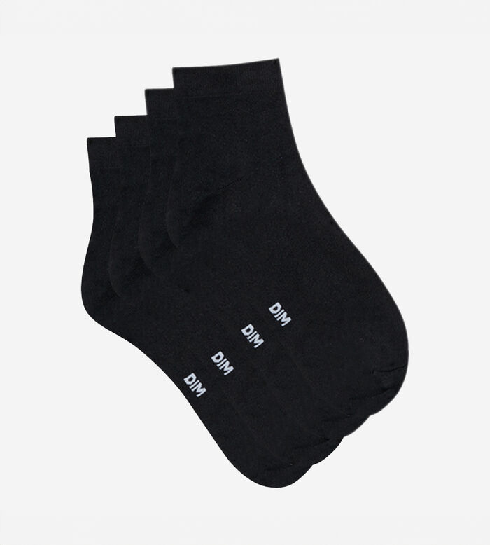 Pack of 2 pairs of women’s second skin ankle socks in black, , DIM