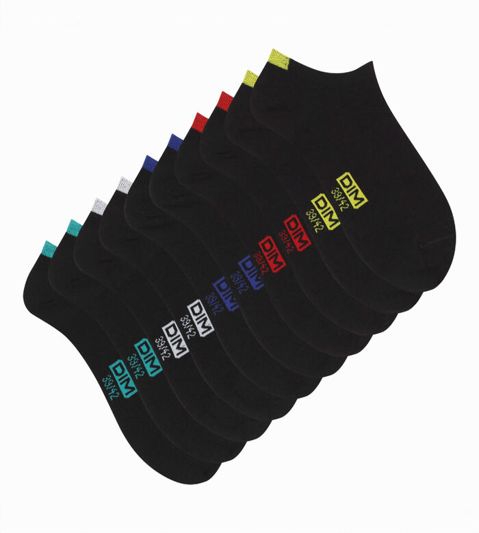 Pack de 5 pares de calcetines bajos de algodón para hombre negro EcoDim, , DIM