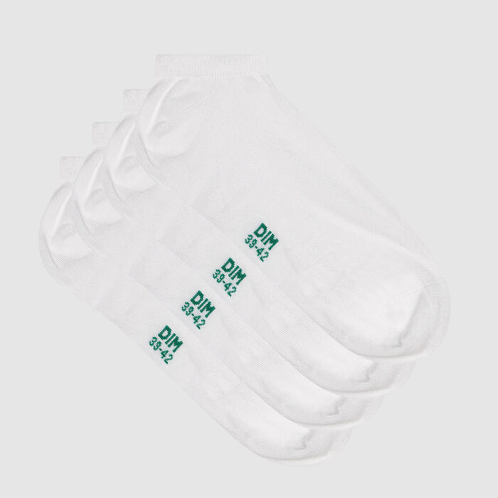 Pack of  2 pairs of men's socks cotton lyocell white Green by Dim, , DIM