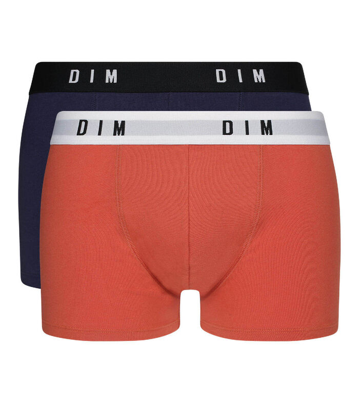 Dim Originals Pack of 2 men's boxers in stretch cotton in Red Blue & Denim, , DIM