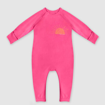 Розовая хлопковая пижама на молнии с принтом "Солнце" Dim Baby, , DIM