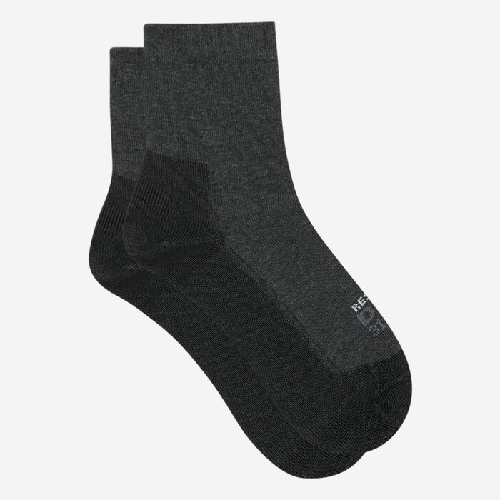 Pack of 2 pairs of children's socks in Medium Heather Gray Ultra Resist, , DIM