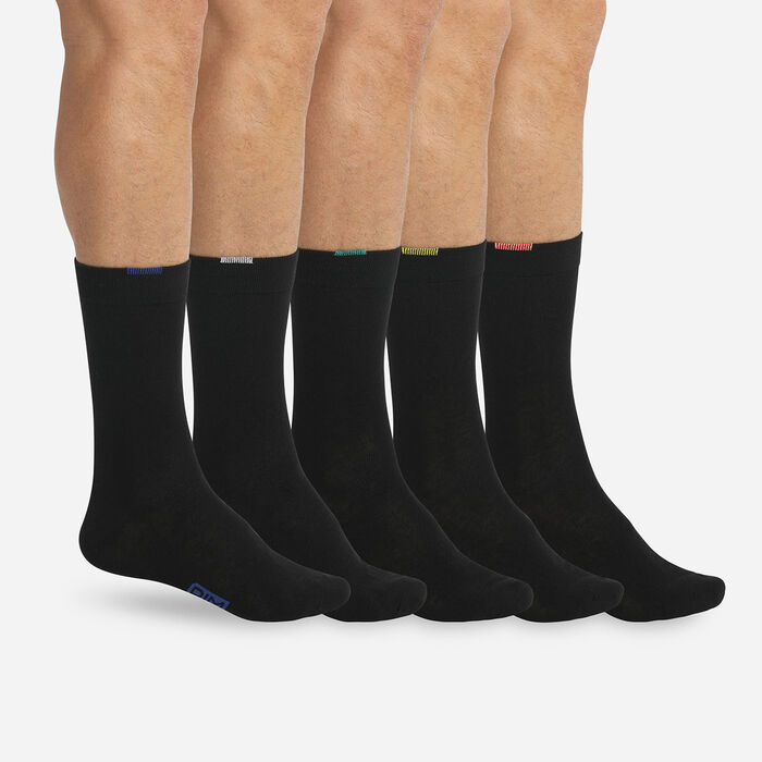 Pack of 5 pairs of black EcoDIM socks for men, , DIM