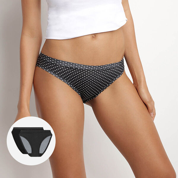 2 pack black and polka dot women's briefs Body Move