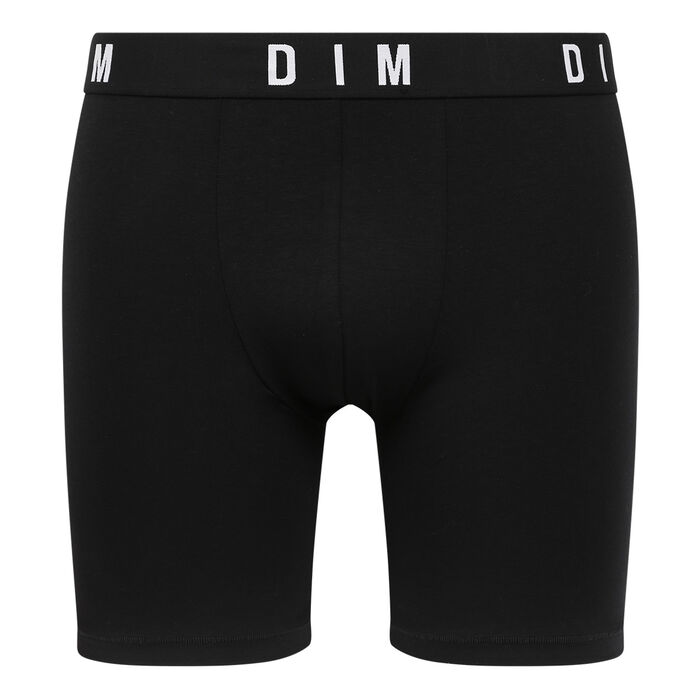 Dim Originals Men's modal cotton boxer shorts with plain waistband Black, , DIM