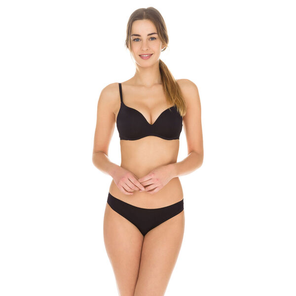 Pack of 2 pairs of Pur Coton high rise bikini knickers in black