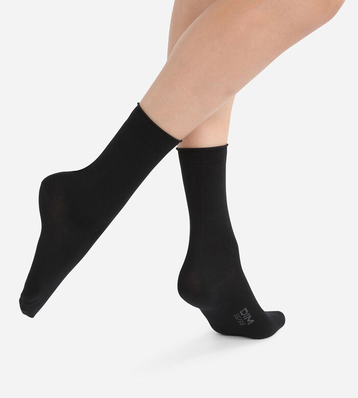 Набор из 2 пар черных женских носков из модального хлопка, , DIM