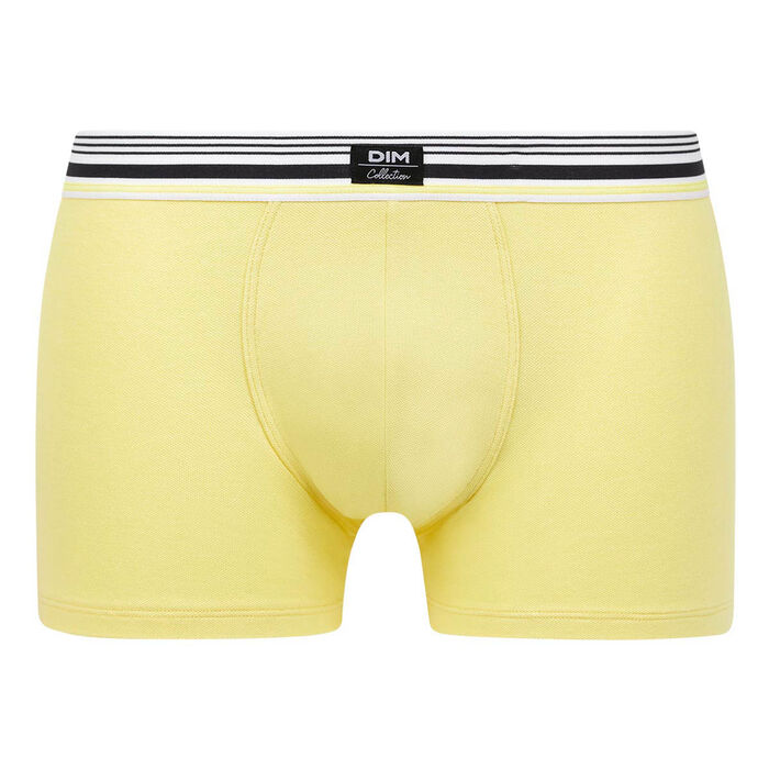 Dim Smart Men's modal cotton boxer shorts with striped waistband Yellow, , DIM
