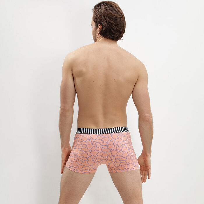 3-pack of men's coral stretch cotton boxers with a pattern - Dim Vibes, , DIM