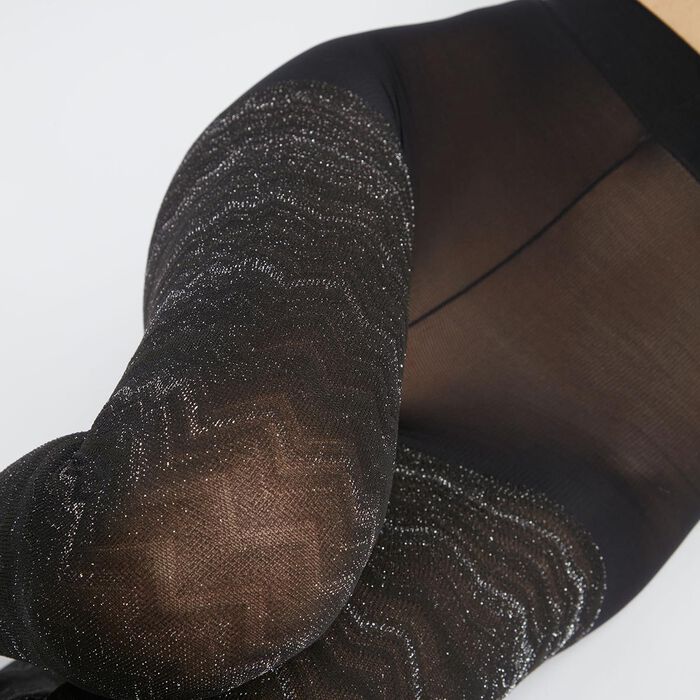 Schwarze halb-transparente Strumpfhose mit Metallic-Effekt - DIM Style, , DIM