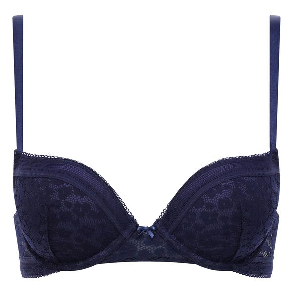 Infinite Blue laced and printed bra Leopard Line