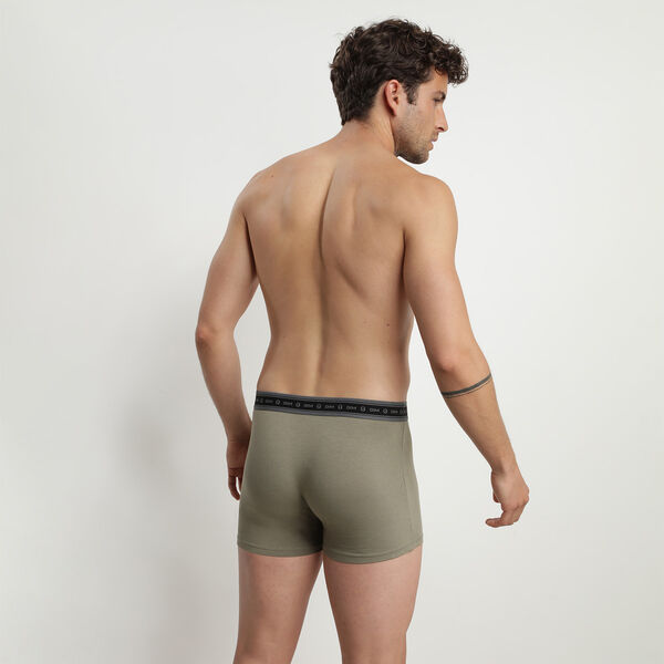Pack of 2 men's Charcoal and Green organic stretch cotton boxers