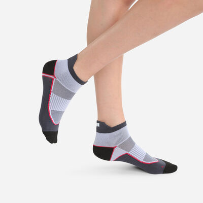 Pink Dim Sport Women's short socks with strong impact Black Gray, , DIM