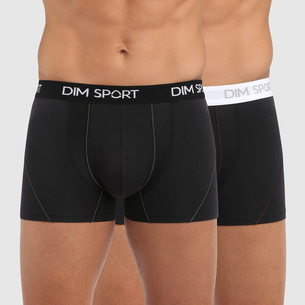 Dim Sport men's antiperspirant microfibre trunks in black and white