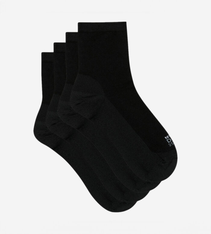 Juego de 2 pares de calcetines de mujer de tejido reforzado Negro Súper Resistentes, , DIM