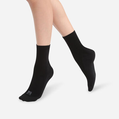 Juego de 2 pares de calcetines de mujer de tejido reforzado Negro Súper Resistentes, , DIM
