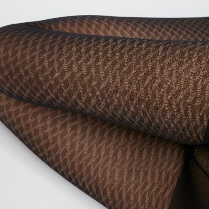 Schwarze feinmaschige Netzstrumpfhose mit grafischem Muster - DIM Style, , DIM