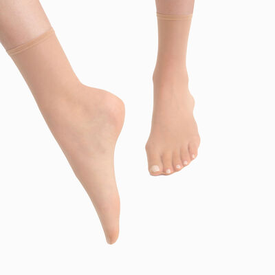 2er-Pack Damen-Socken Nude Sand Sublim Voile Brillant, , DIM