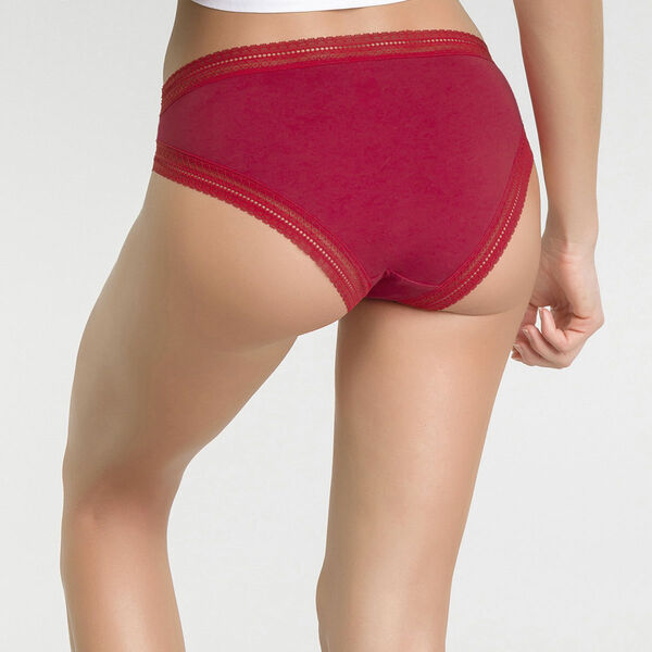 2 pack imperial red knickers with lace - Sexy Transparency