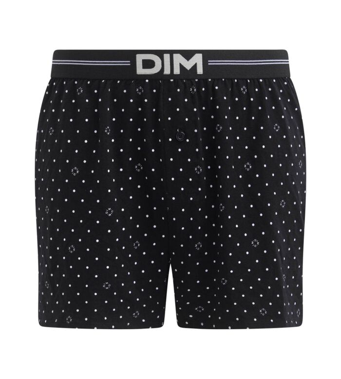 Men's cotton boxers in black with logomania pattern Dim Icons Essentiel, , DIM