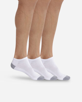Pack of 3 pairs of invisible trainer socks for men, , DIM