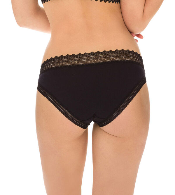 EcoDim high-waisted stretch black cotton and lace women's knickers