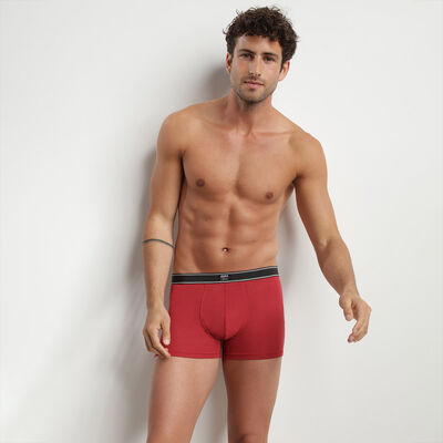 Men's Rhubarb Dim Elegant boxer shorts in ribbed modal cotton, , DIM