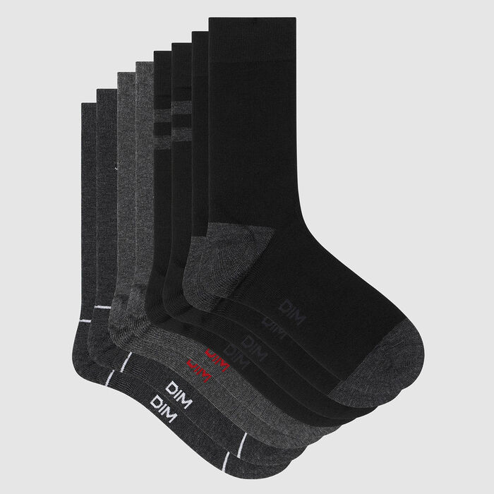 Pack de 4 pares de calcetines para hombre estampado marinero gris Les Bons Plans, , DIM