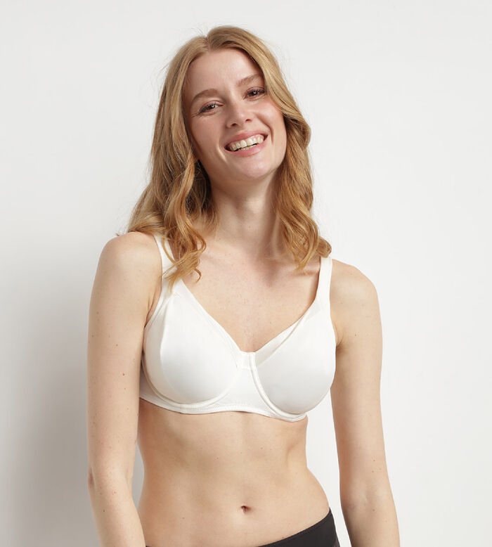 Generous Invisible Dim underwire push-up bra with mother-of-pearl, , DIM