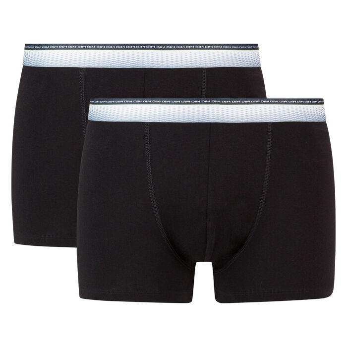 Absolu Fit 2 pack trunks in black with fitted waistband, , DIM