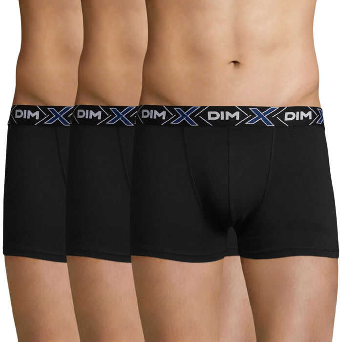 3 Pack X-Temp men's stretch cotton trunks in black , , DIM