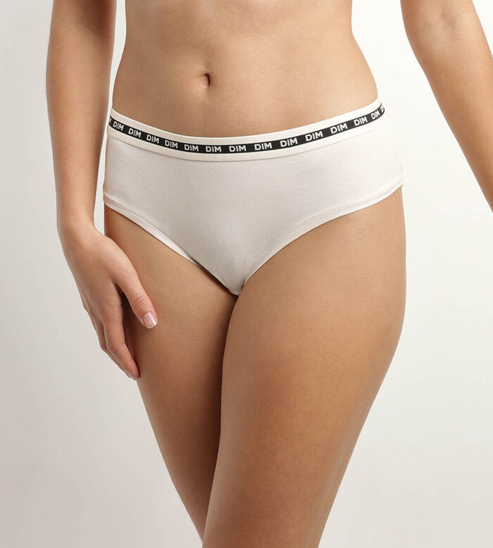 Women's Beige modal cotton shorty with contrasting waistband Dim Icon Essentiel, , DIM