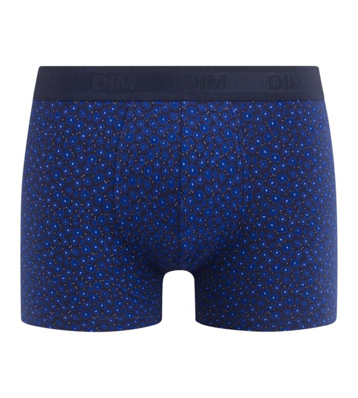 Men's Blue stretch cotton boxers with floral patterns  Dim Fancy, , DIM
