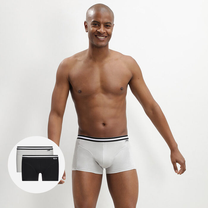 Pack of 3 pairs of Coton Stretch grey, chilli red and black briefs