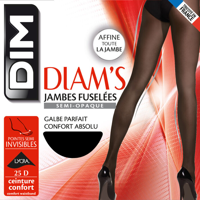 Collant noir Diam's Jambes fuselées 25D, , DIM