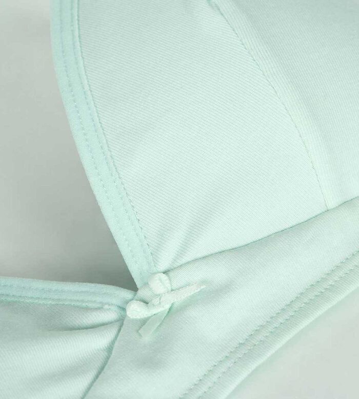 Skin Care Pastel Blue wireless triangle bra in organic cotton, , DIM