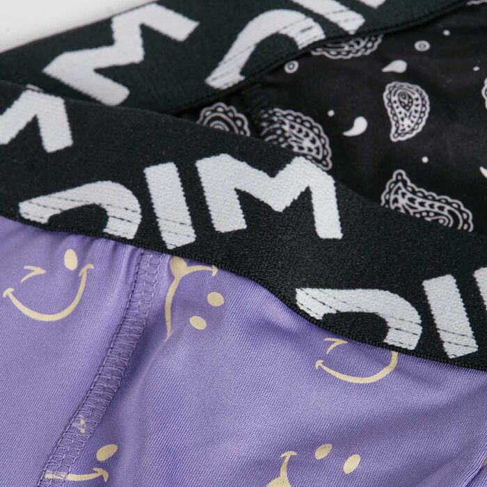 Girls' Purple Dim Sport stretch cotton bra with a silver print