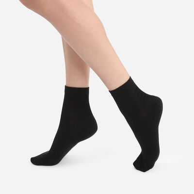 Lote de 2 pares de calcetines bajos negros para mujer, , DIM