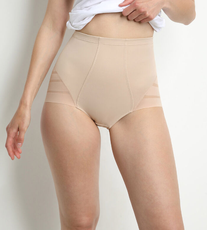 Eco Shaping Tummy Control High Waisted Shapewear Thong - Nude