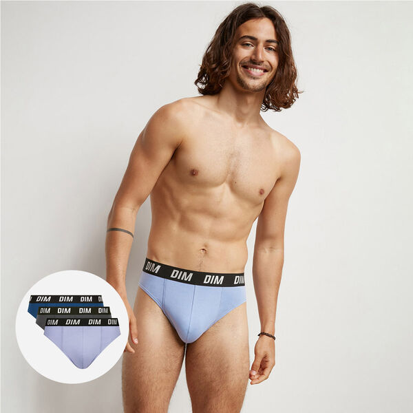 Dim Sport Blue Pack of 3 men's briefs with active temperature