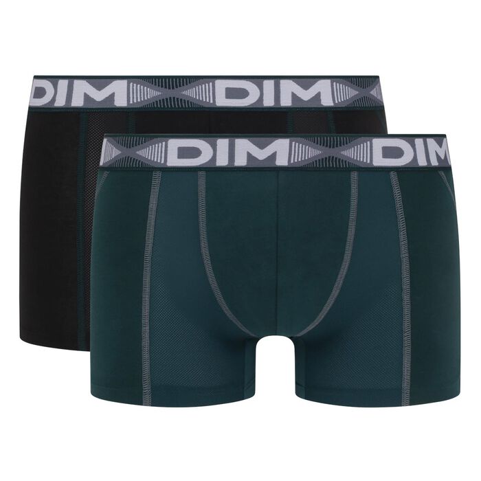 Набор 2шт.: Мужские боксеры зеленого и черного цвета 3D Flex Air, , DIM