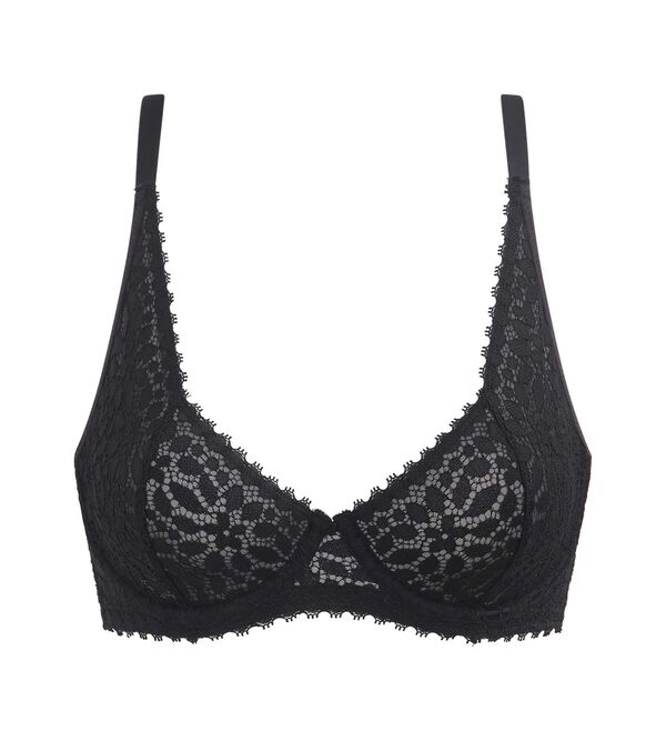 Wireless floral lace bra in Black Daily Dentelle