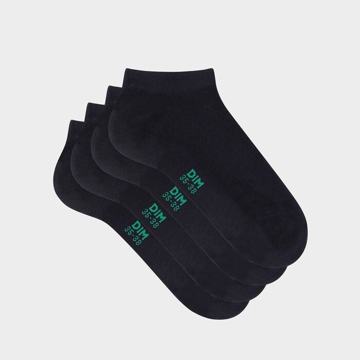 Pack de 2 pares de calcetines bajos para mujer de algodón bio azul Green by Dim, , DIM